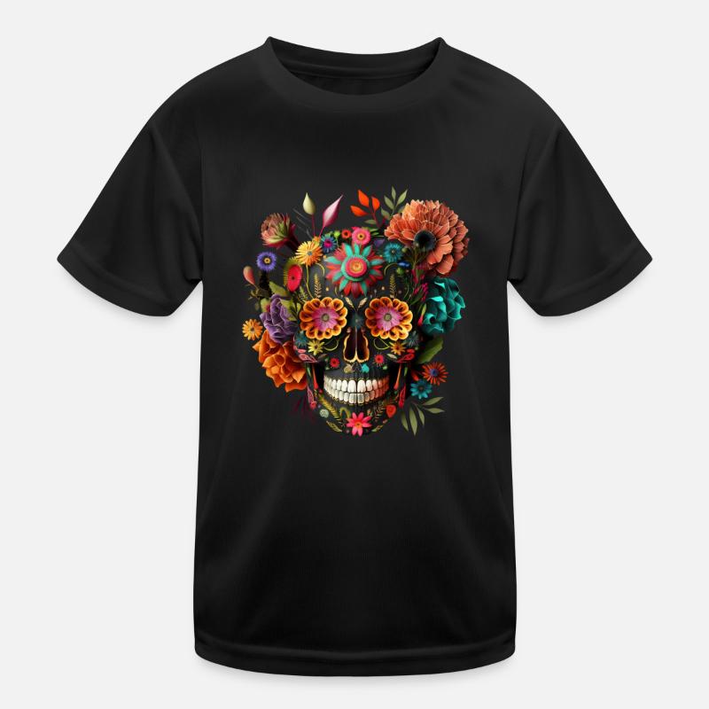 Mexico Skull, Sugar Skull, Sugar Skull Kids Functional T-Shirt