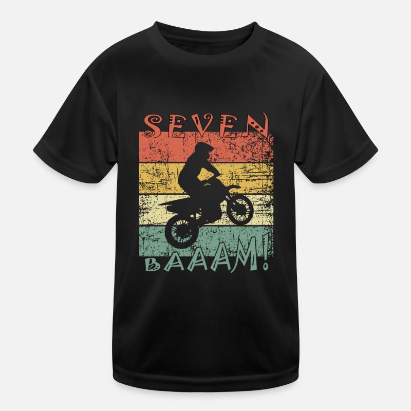 7. Geburtstag Motocross 7 Jahre Jungen Mädchen Kinder Funktions-T-Shirt