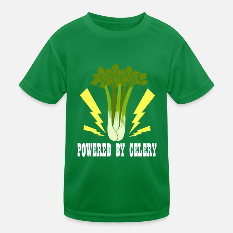 Propulsé par Vegetables Ironic Leek Celery Quote T-shirt sport Enfant