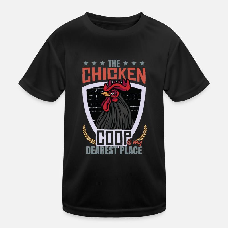 The Chicken Coop Is My Dearest Place - Kids Functional T-Shirt - black