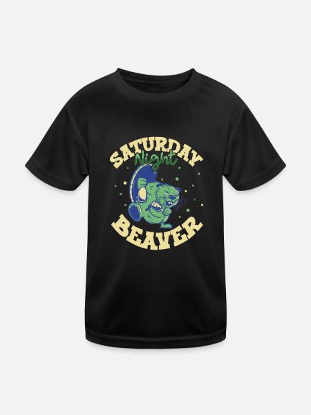 Beaver Fan Beaver Lovers Funny Beaver Gift - Kids Functional T-Shirt - black - Front