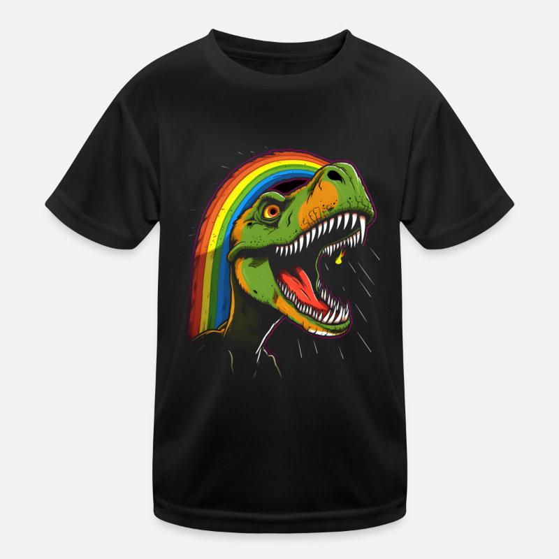 Regenbogen Tyrannosaurus Kinder Funktions-T-Shirt