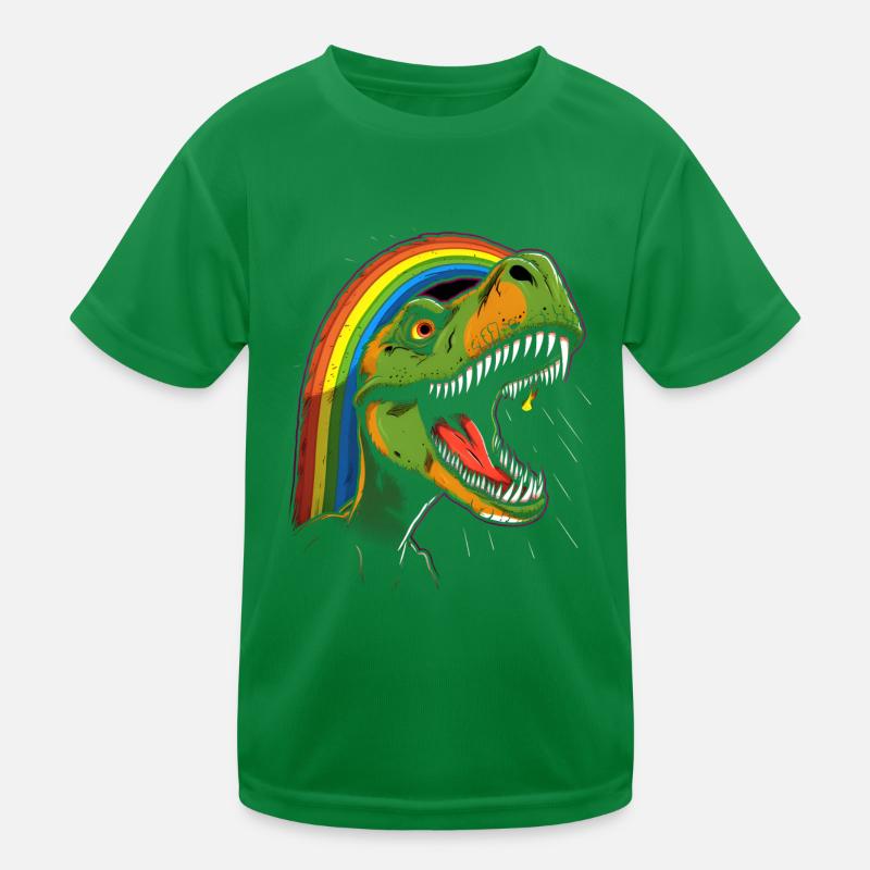 Rainbow Tyrannosaurus Kids Functional T-Shirt