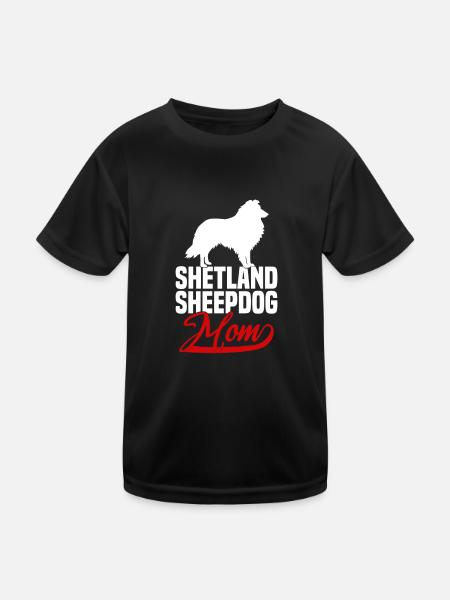 Shetland Sheepdog Sheltie Maman - T-shirt sport Enfant - noir - Devant