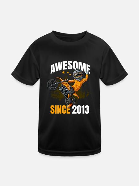 Génial depuis 2013 - 10ème anniversaire du pilote de motocross - T-shirt sport Enfant - noir - Devant
