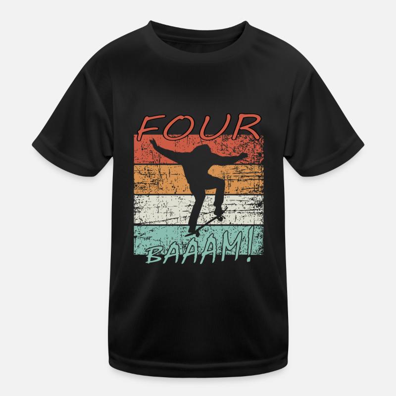 4. Geburtstag Skater Skateboard Cool Kinder Funktions-T-Shirt