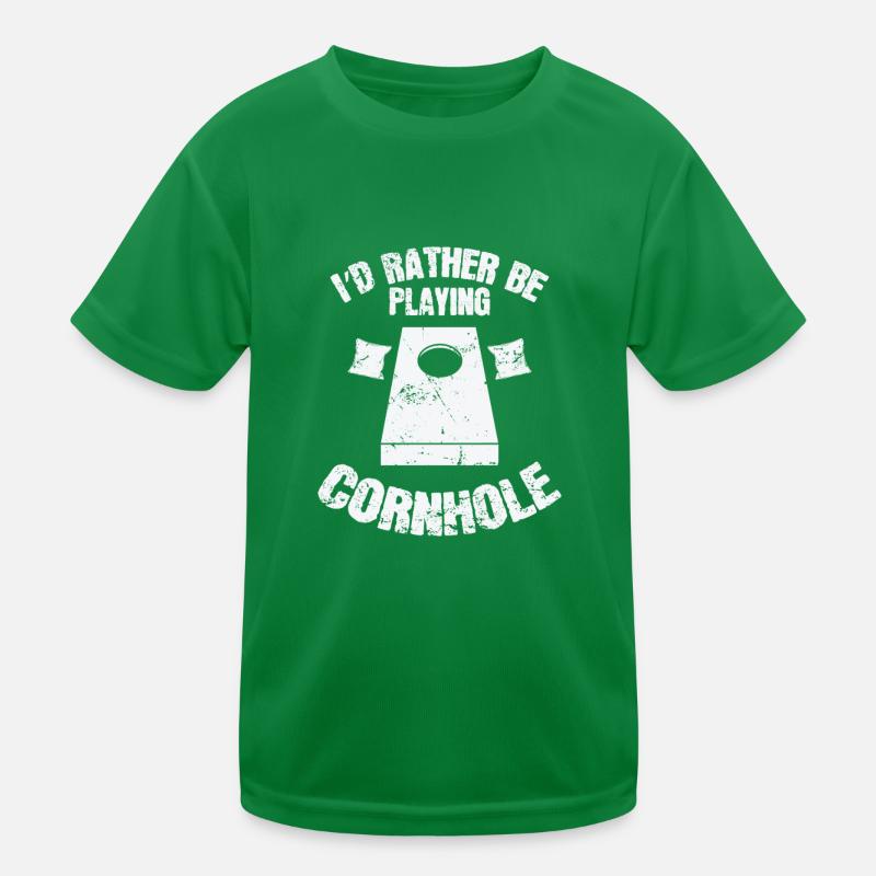 I'd rather be playing Cornhole Spiel Kinder Funktions-T-Shirt