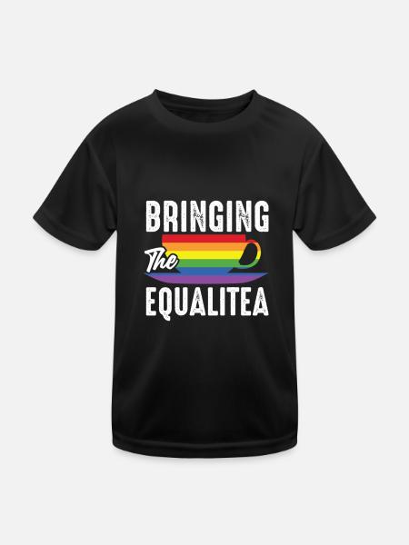 Equalitea Chai Buveurs de thé Amateurs de thé Chai Thé - T-shirt sport Enfant - noir - Devant