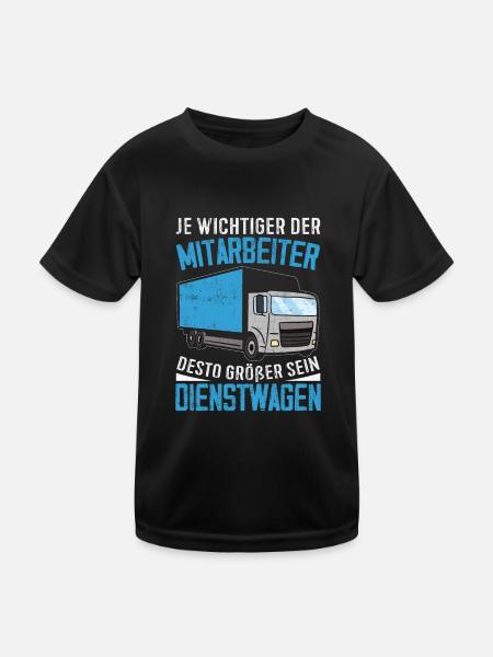 Je wichtiger der Mitarbeiter großer Dienstwagen - Kinder Funktions-T-Shirt - Schwarz - Vorne