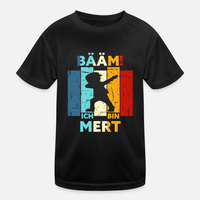 Mert Geschenk Name Vorname Geburtstag Kinder Funktions-T-Shirt