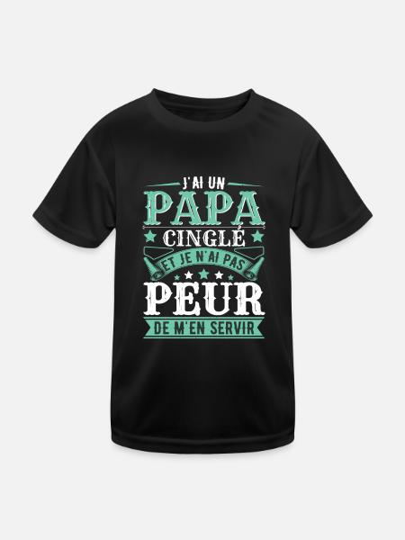 Papa Humour Cadeau Fête Des Pères - T-shirt sport Enfant - noir - Devant