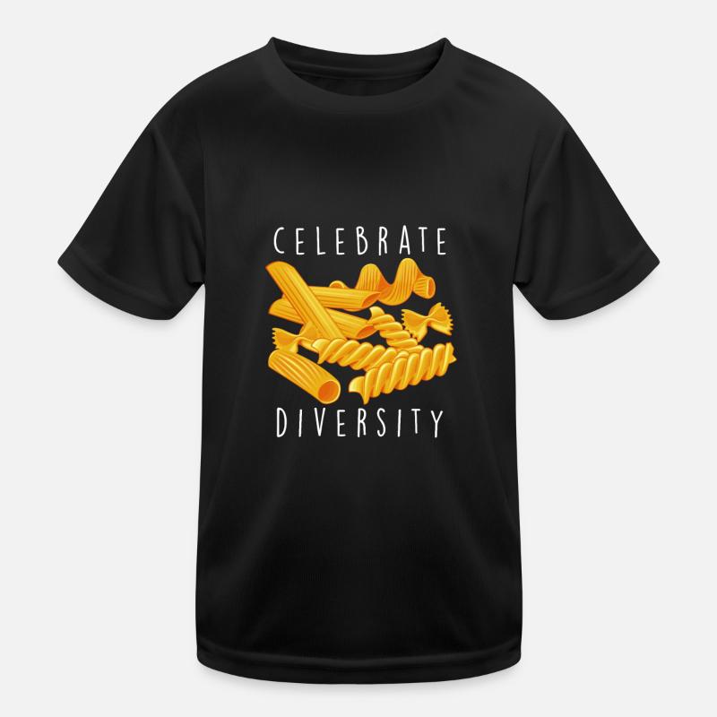 Funny Pasta Noodle Lover Kids Functional T-Shirt