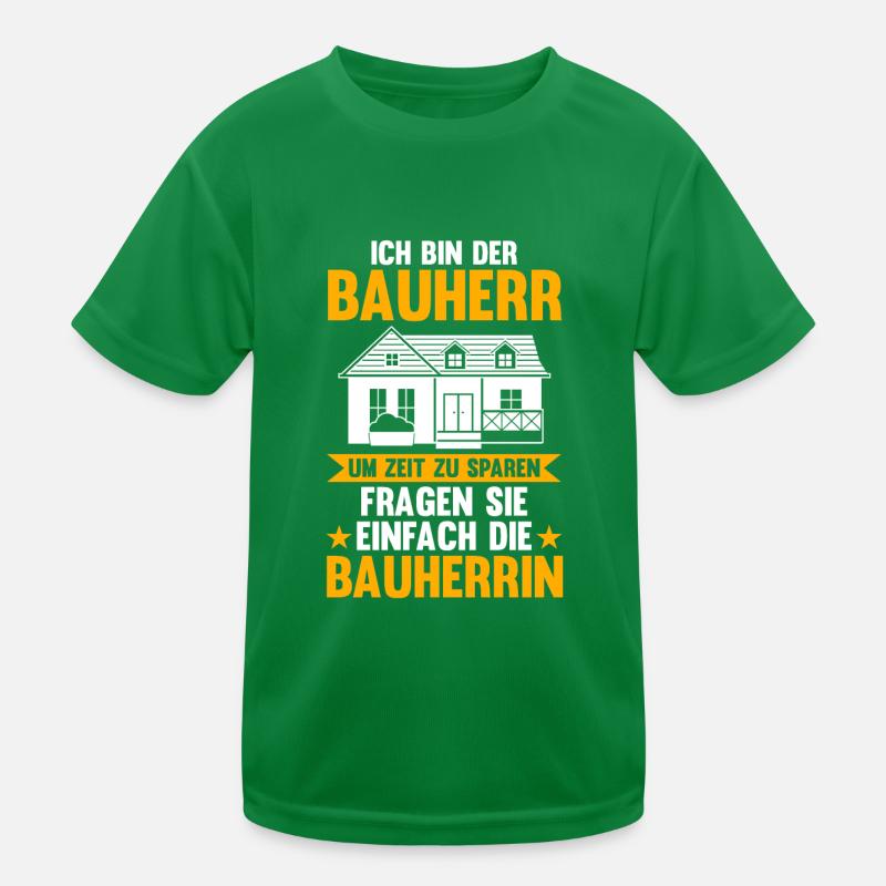 Bauherr Kinder Funktions-T-Shirt