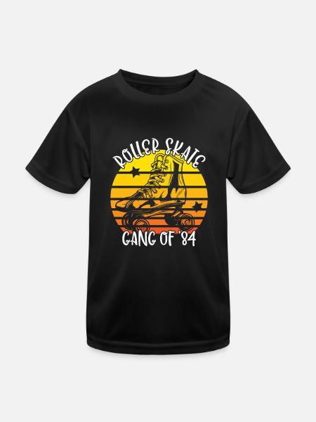 Roller Skating Roller Skates Roll Skating Gear 1984 - Kids Functional T-Shirt - black - Front