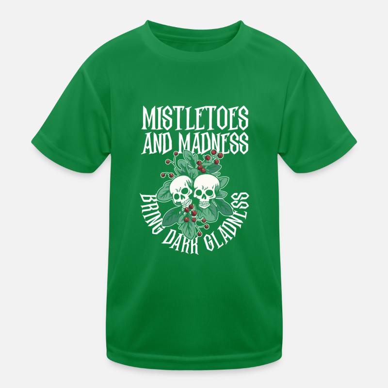 Mistletoe + Madness Bring Dark Joy Goth Kids Functional T-Shirt