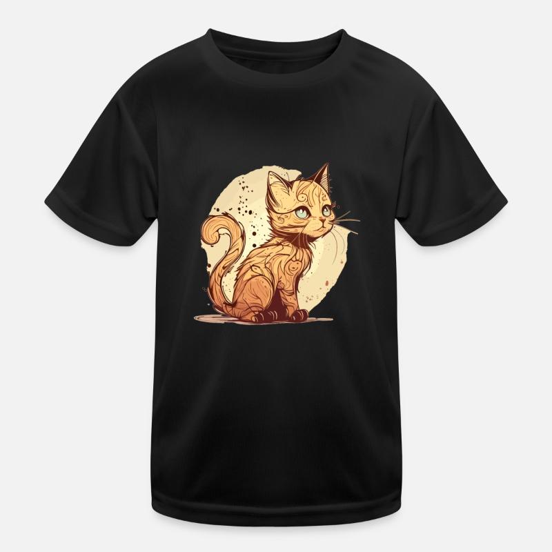 Cat in comic style Kids Functional T-Shirt