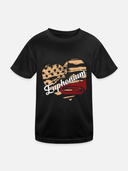 Euphonium Euphonium Flag - Kids Functional T-Shirt - black - Front