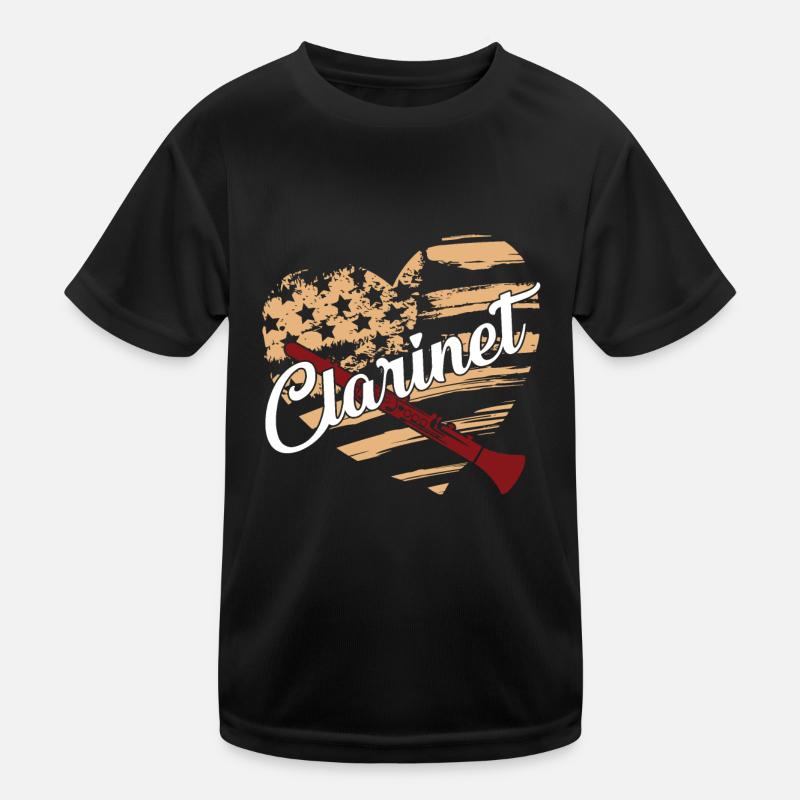 Clarinet Clarinet Flag Kids Functional T-Shirt