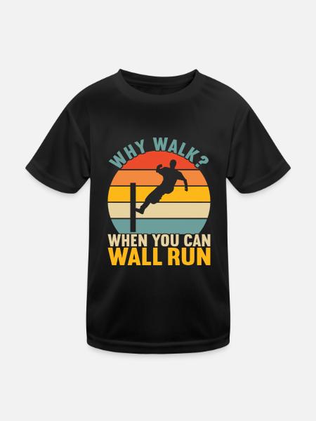Parkour Freerunning - Kids Functional T-Shirt - black - Front