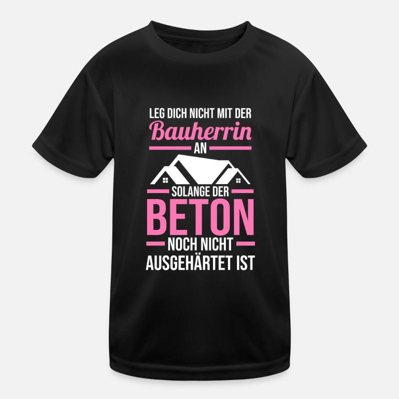 Bauherrin - Kinder Funktions-T-Shirt - Schwarz
