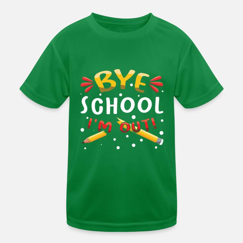 Tschüss Schule Glückliche letzte Klasse Lehrer Schüler Kinder Funktions-T-Shirt