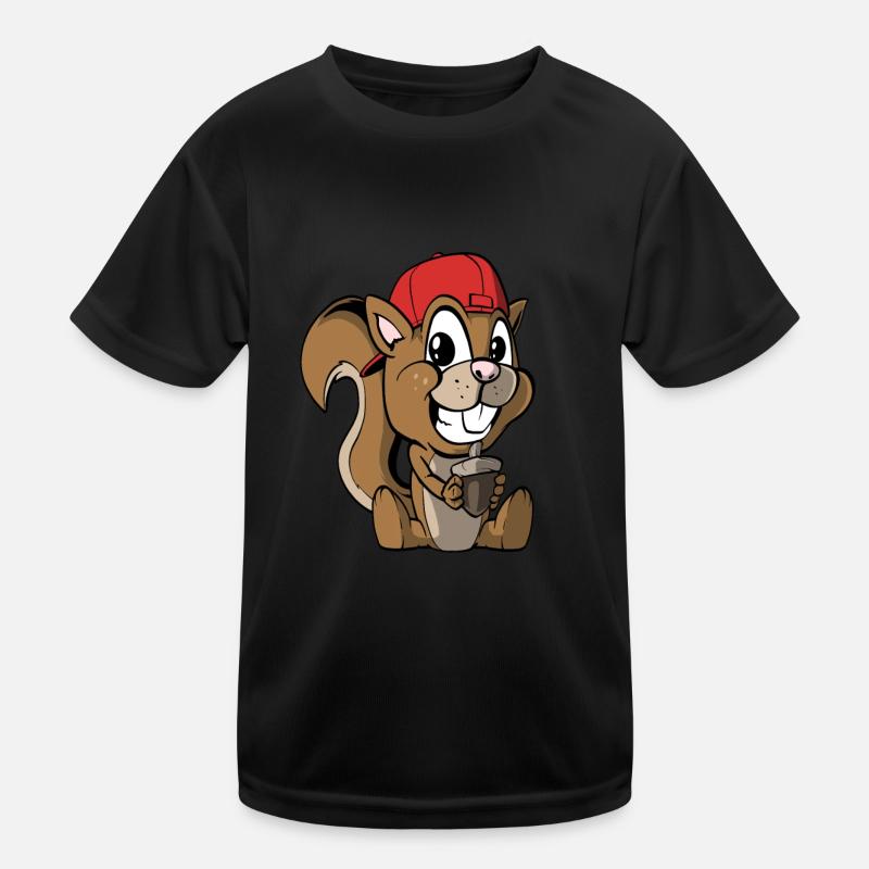 Niedliches Eichhörnchen mit Haselnuss Kinder Funktions-T-Shirt