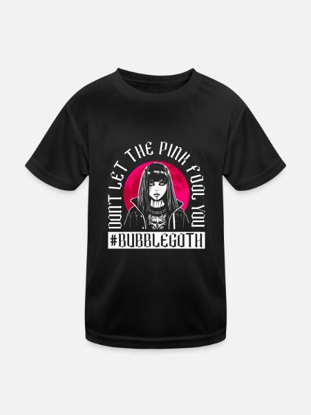 Ne laissez pas le rose vous tromper - Bubble Goth - T-shirt sport Enfant - noir - Devant