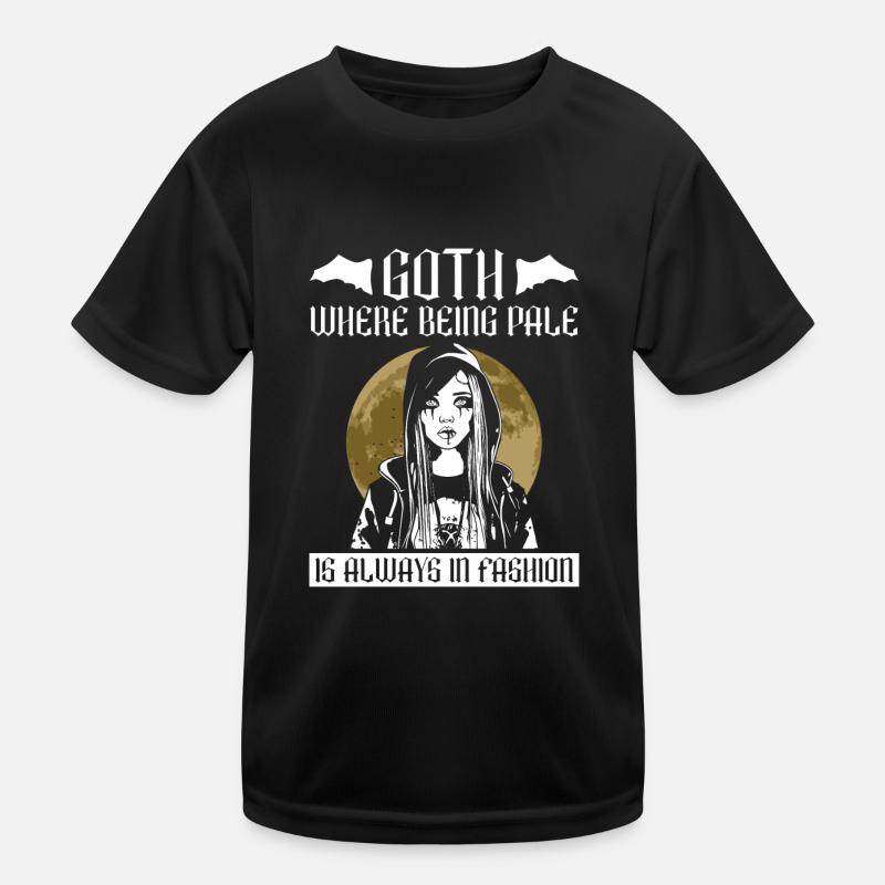 Goth, wo blass sein immer in Mode ist - Moontan Kinder Funktions-T-Shirt