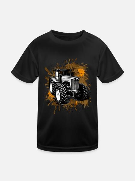 Tracteur Agriculture - T-shirt sport Enfant - noir - Devant