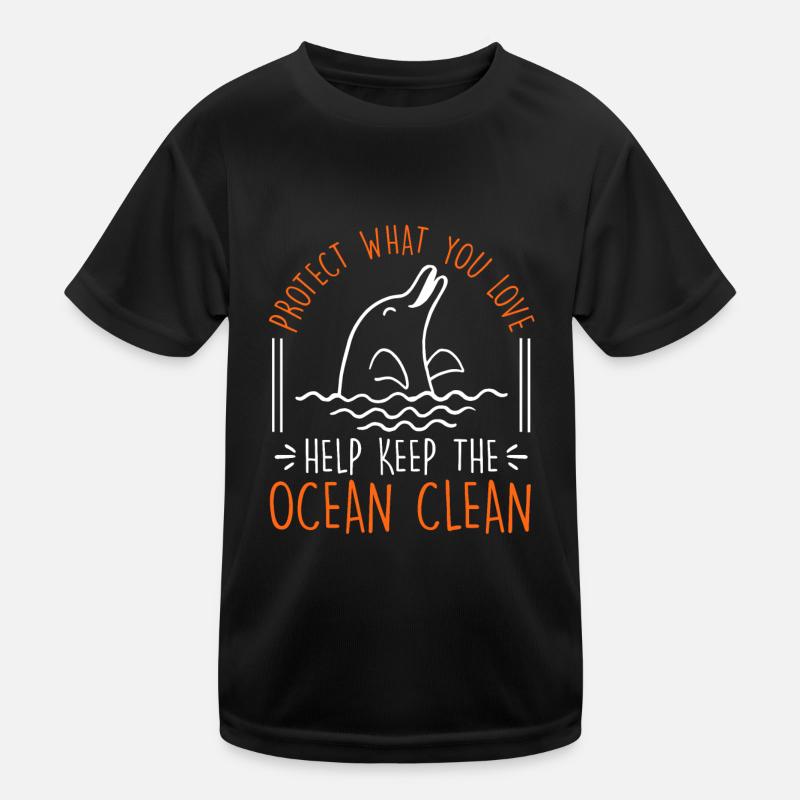 Keep it Clean Save the Ocean Species Conservation Environment Kids Functional T-Shirt