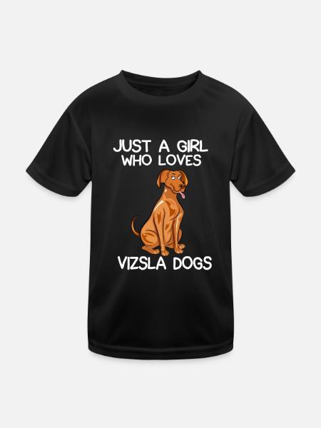 Just A Girl Who Loves Vizlas Dogs - Kids Functional T-Shirt - black