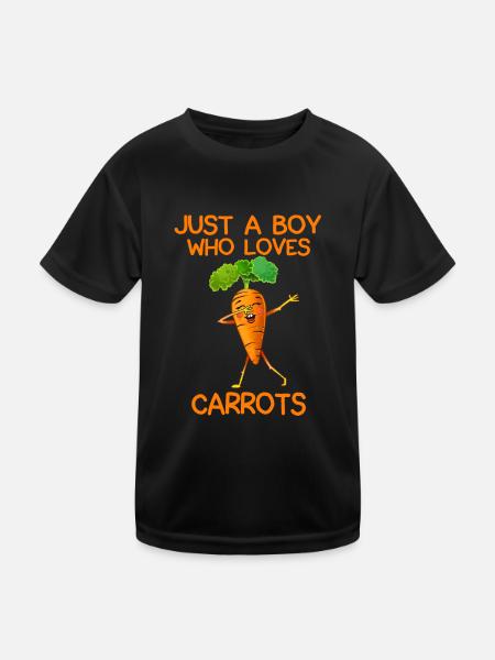 Just A Boy Who Loves Carrots - Kids Functional T-Shirt - black - Front