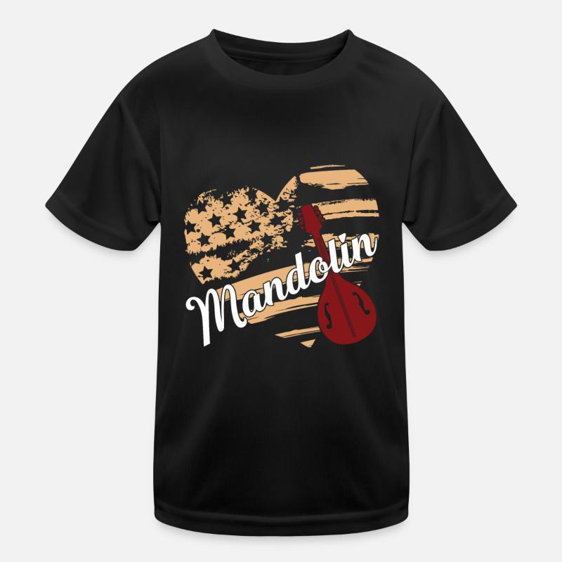 Mandolin Mandolin Flag Kids Functional T-Shirt