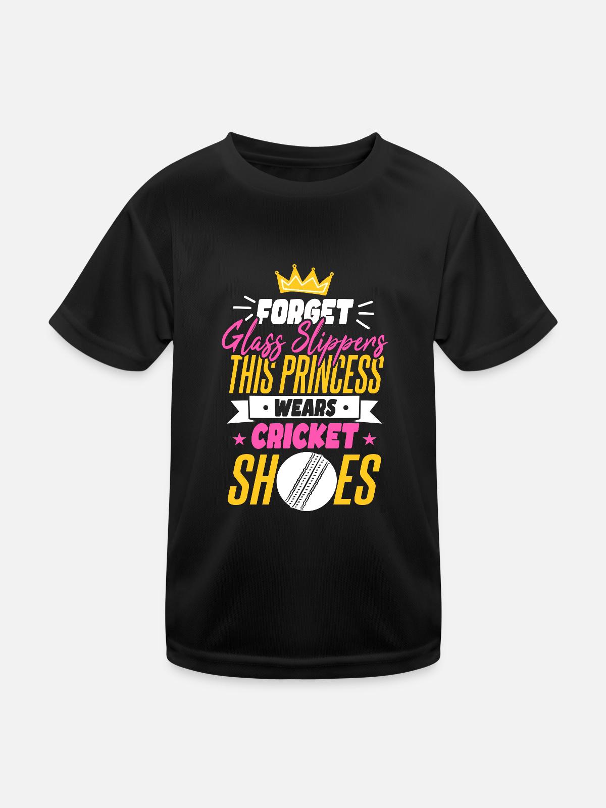 Cricket-Mädchen - Kinder Funktions-T-Shirt - Schwarz - Vorne