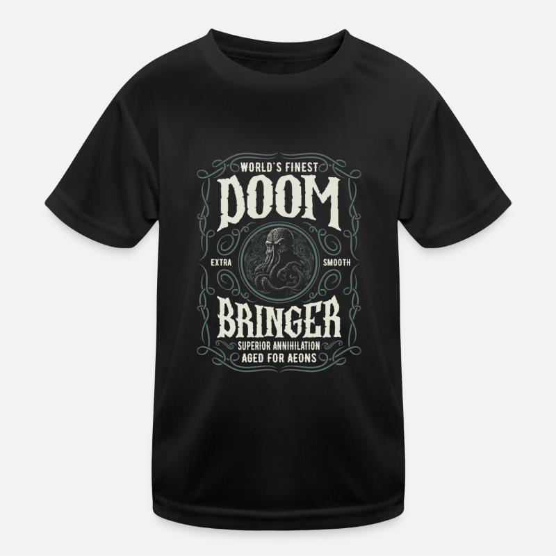 Cthulhu Worlds Finest Doom Bringer, Cosmic Horror - Kinder Funktions-T-Shirt - Schwarz