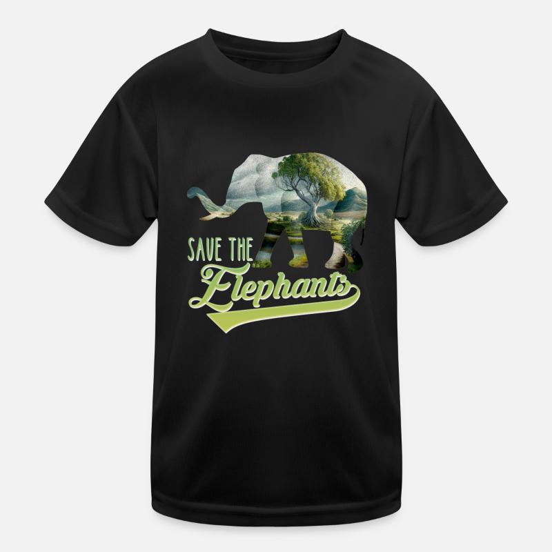 Save the Elephants Species Conservation Endangered Species Kids Functional T-Shirt