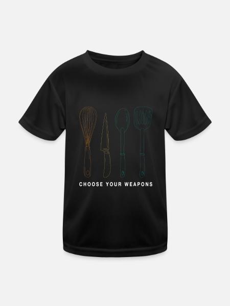 Koch Kochen Spruch Witz - Kinder Funktions-T-Shirt - Schwarz - Vorne