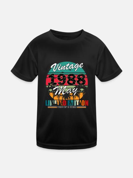 Né mai 1988 Mai 1988 Né en mai - T-shirt sport Enfant - noir - Devant
