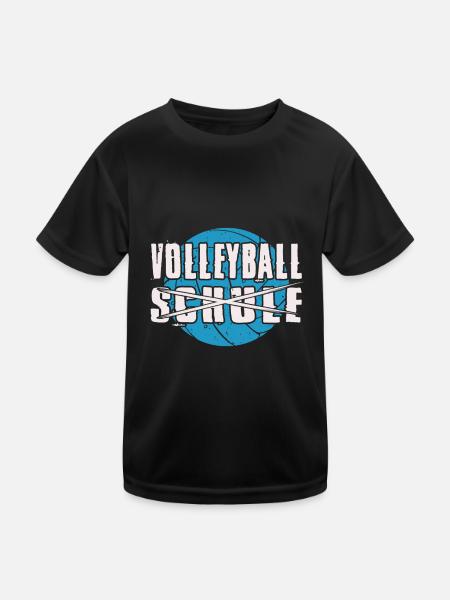 Volleyball Statt Schule Volleyballer Geschenkidee - Kinder Funktions-T-Shirt - Schwarz - Vorne
