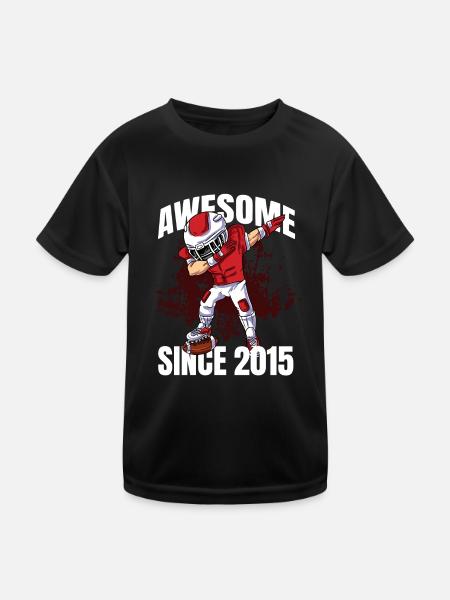 Awesome Since 2015 - 8th Football Player Birthday - Kids Functional T-Shirt - black - Front