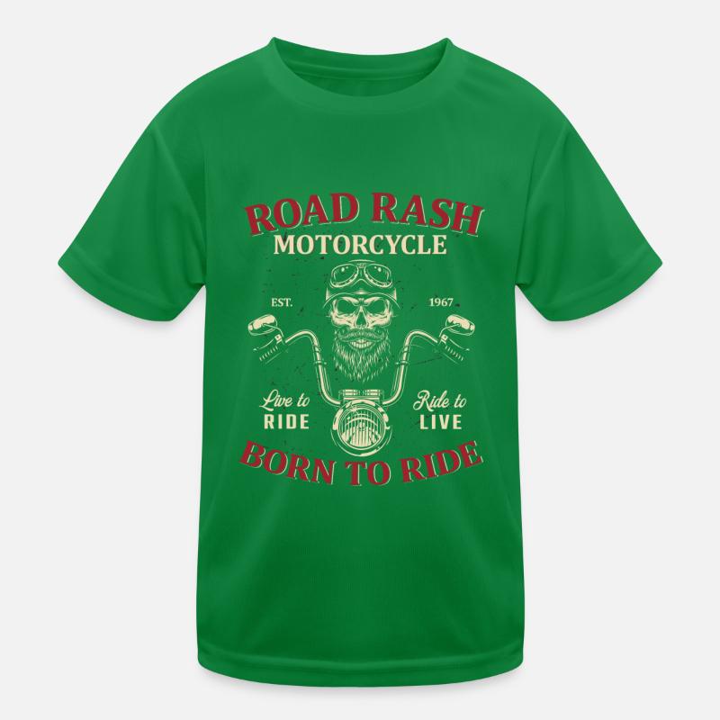 road rash motorcycle born to ride Kids Functional T-Shirt