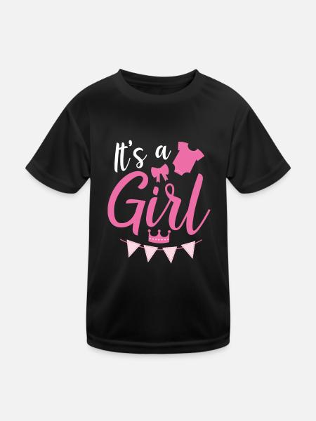 C’est une fille - T-shirt sport Enfant - noir - Devant