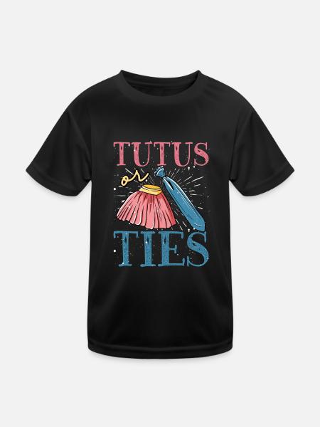 Tutus or ties - Kids Functional T-Shirt - black - Front