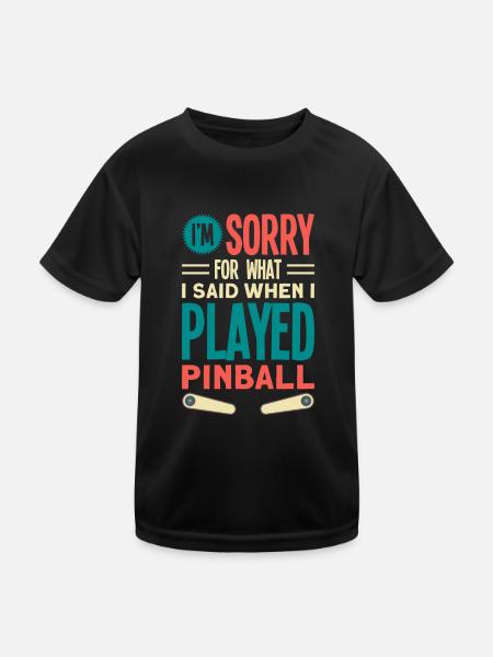 Flipper Retro Pinball Flipperautomat Bumper - Kids Functional T-Shirt - black - Front