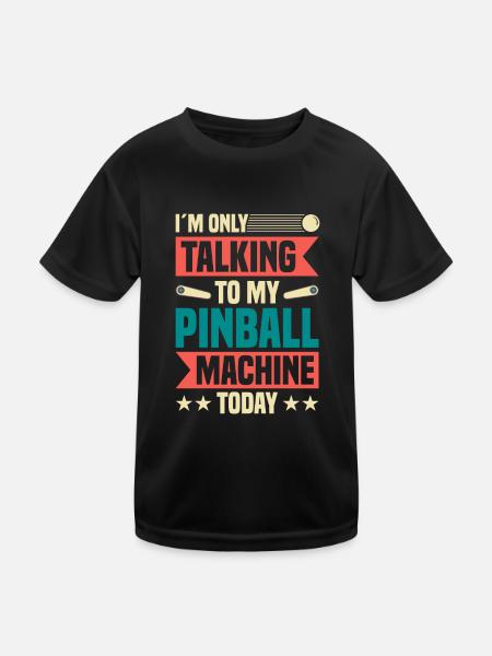 Flipper Retro Pinball Flipperautomat Bumper - Kinder Funktions-T-Shirt - Schwarz - Vorne