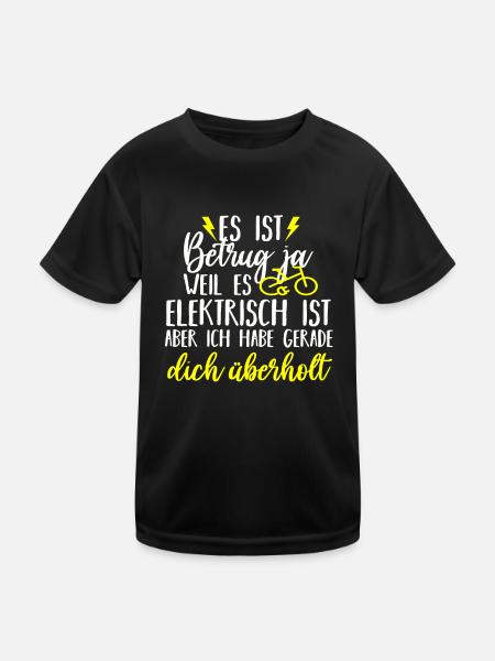 es ist Betrug ja ,weil es elektrisch ist,aber ich - T-shirt sport Enfant - noir - Devant