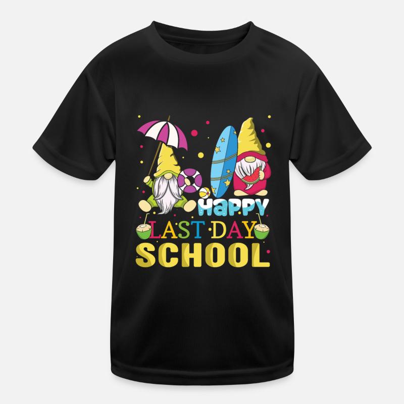 Bye School Happy Last Class Teacher Student Gnome Kids Functional T-Shirt