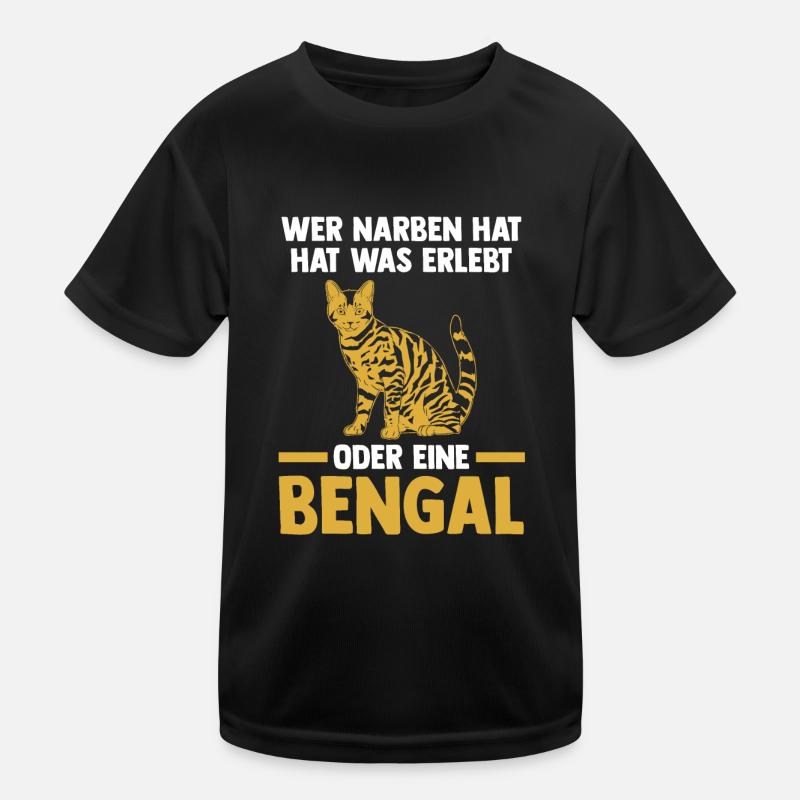 Katze Bengalkatze Kinder Funktions-T-Shirt