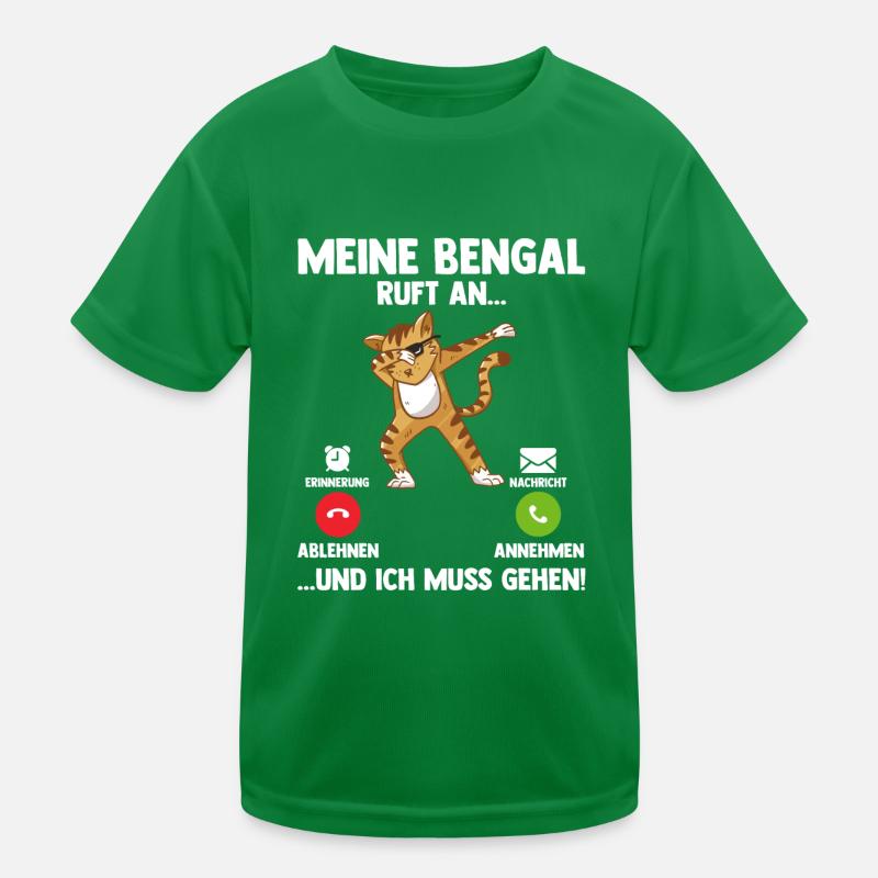 Katze Bengalkatze Kinder Funktions-T-Shirt