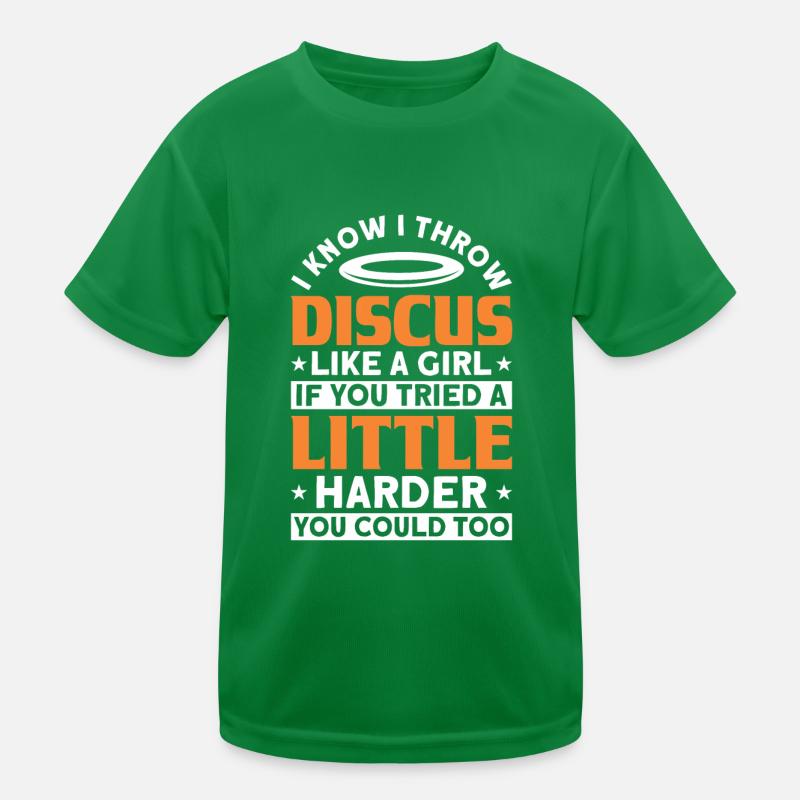 Diskuswurf Diskuswerfer Leichtathletik Diskus Kinder Funktions-T-Shirt